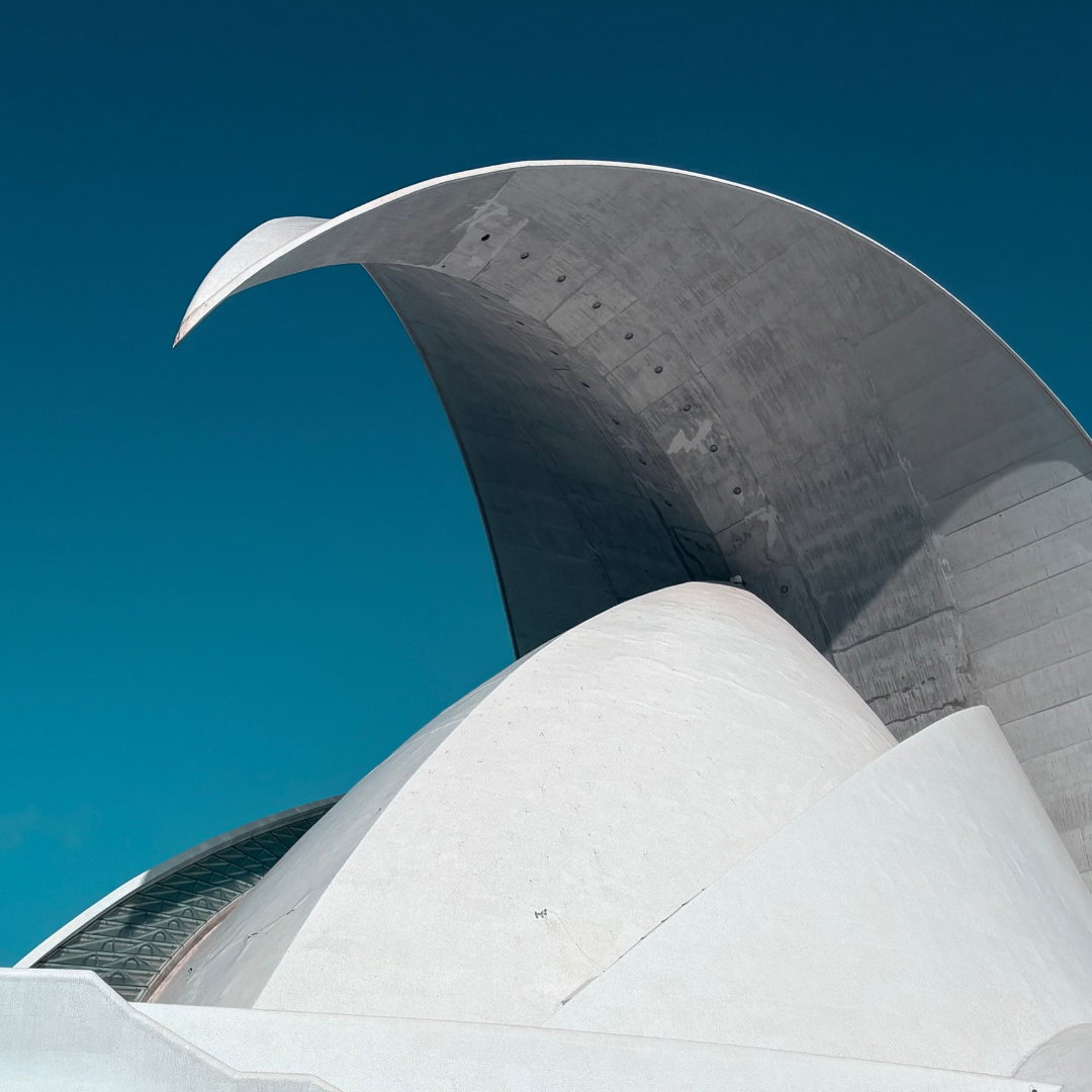 Een gemaakte close up foto van Edwin Fotografeert van het modern architectonische Auditorio de Tenerife in Santa Cruz.